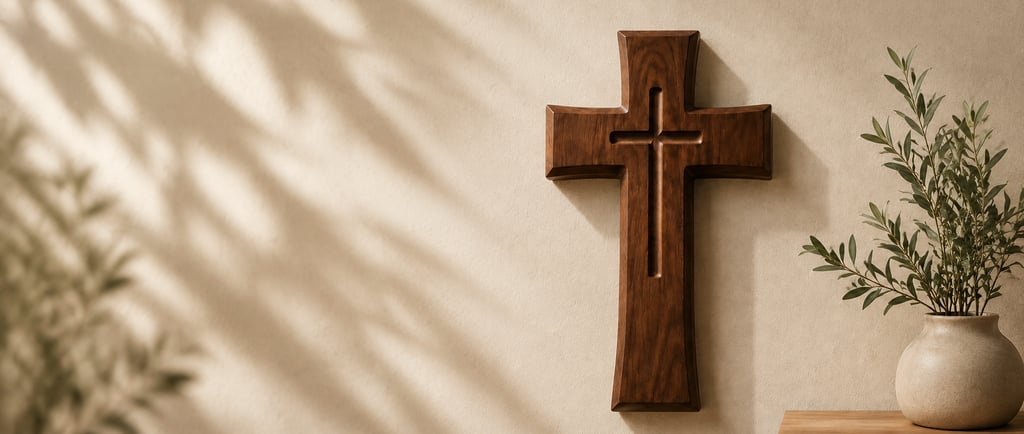 Handcrafted black walnut wall cross
