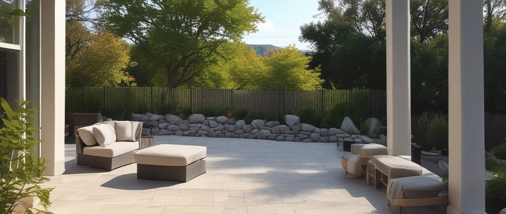 Stone wall with plants in the foreground