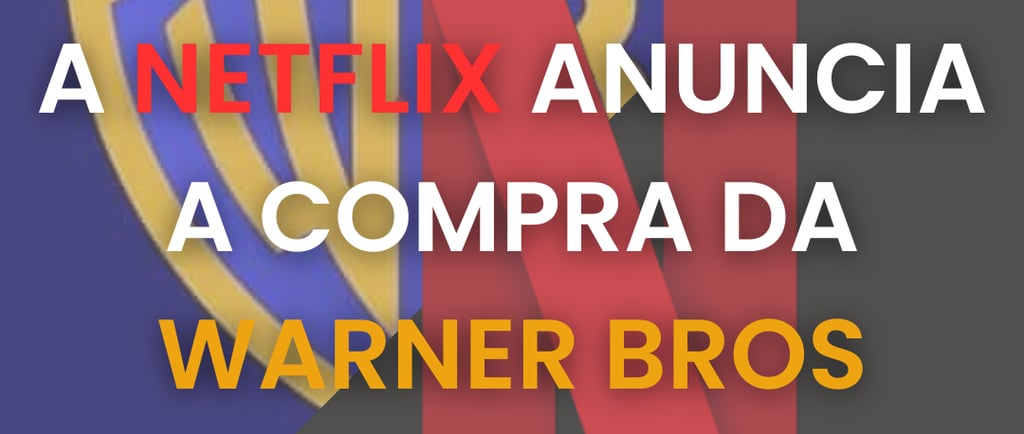 Logo da warnerbros dividida com a logo da Netflix.