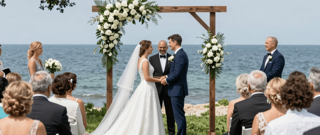 A little girl sitting in the grass waving