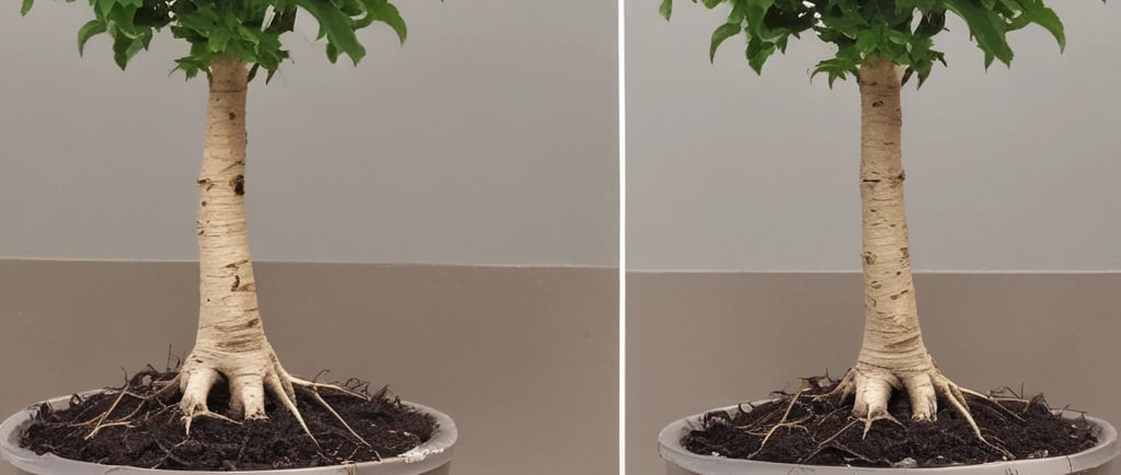 green potted plants on blue clay pots