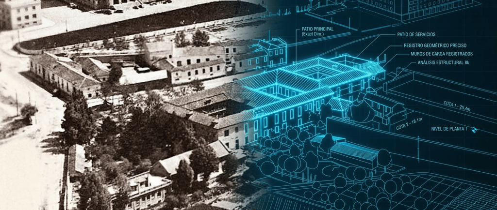 Hospital de San Lázaro: Transición visual entre una fotografía histórica y un análisis digital