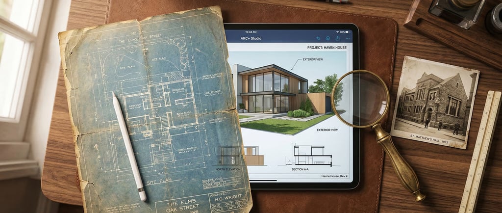 Investigación de planos históricos y diseño moderno para reforma en el Albaicín.