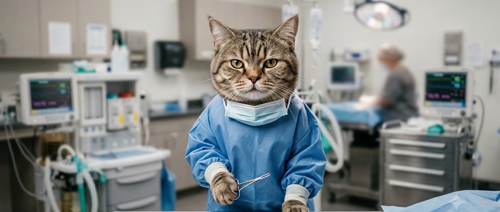 Cat undergoing surgery