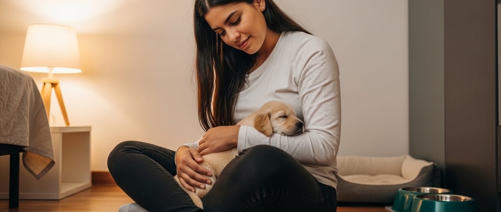 Mjujer abrazando Golde Retriever de Pet Lovers Criadero