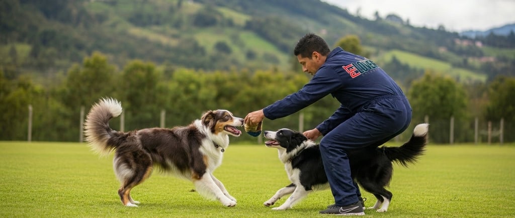 Border collie en adiestramiento canino en Pet Lovers Criadero