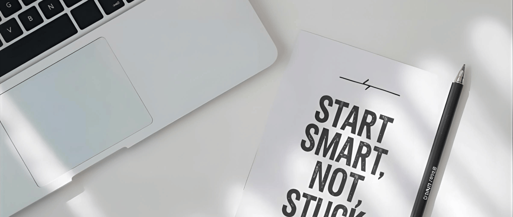 a notebook with a pen and a pen on a desk