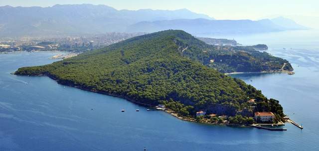 Aerial view of Marjan Hill in Split, Croatia