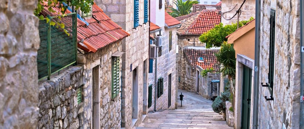 Stone street in Varoš neighborhood, one of the hidden gems in Split, Croatia