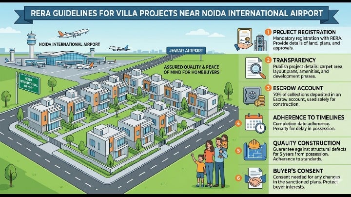 rera guidelines for villa projects near noida international airport