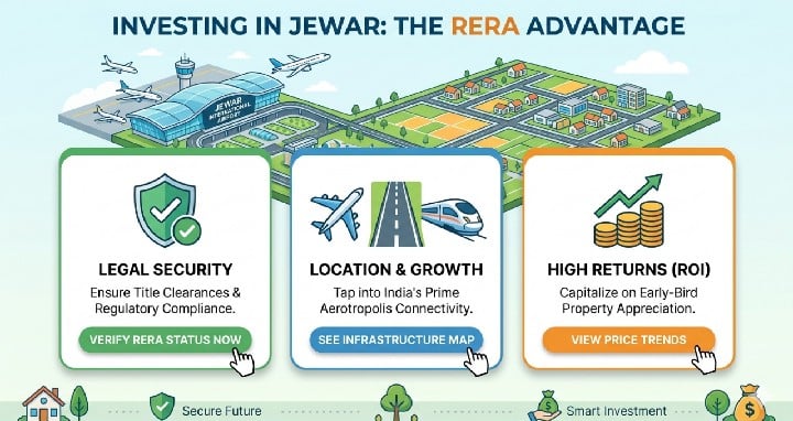 benefits of buying rera approved land near jewar airport