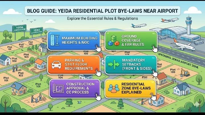 yeida building bye laws for residential plots near airport