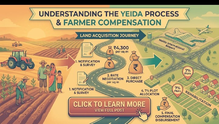 yeida land acquisition process and farmer compensation
