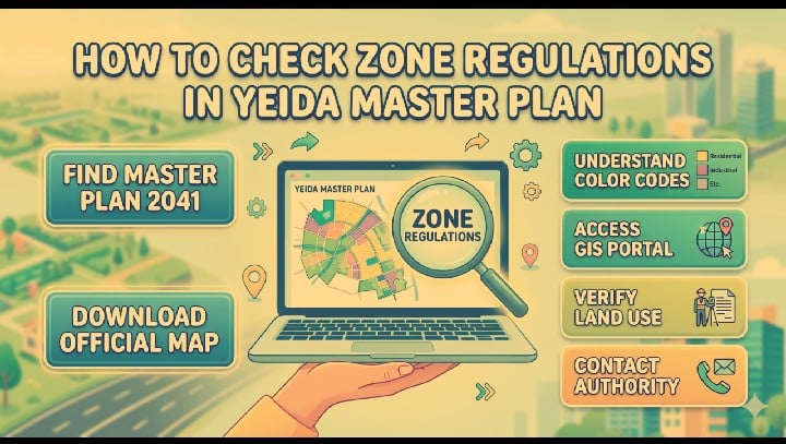 how to check zone regulations in yeida master plan