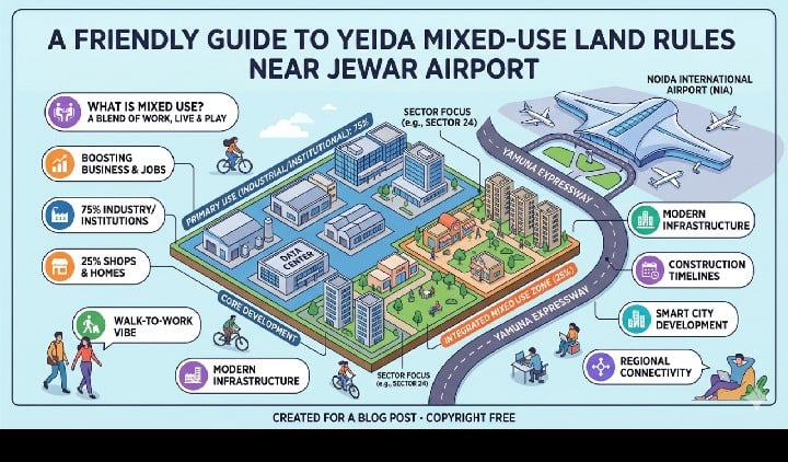 yeida mixed use land regulations near jewar airport