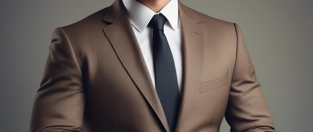 A confident man standing tall, wearing a stylish jacket from The Minister of Manhood collection, with a serene urban backdrop.