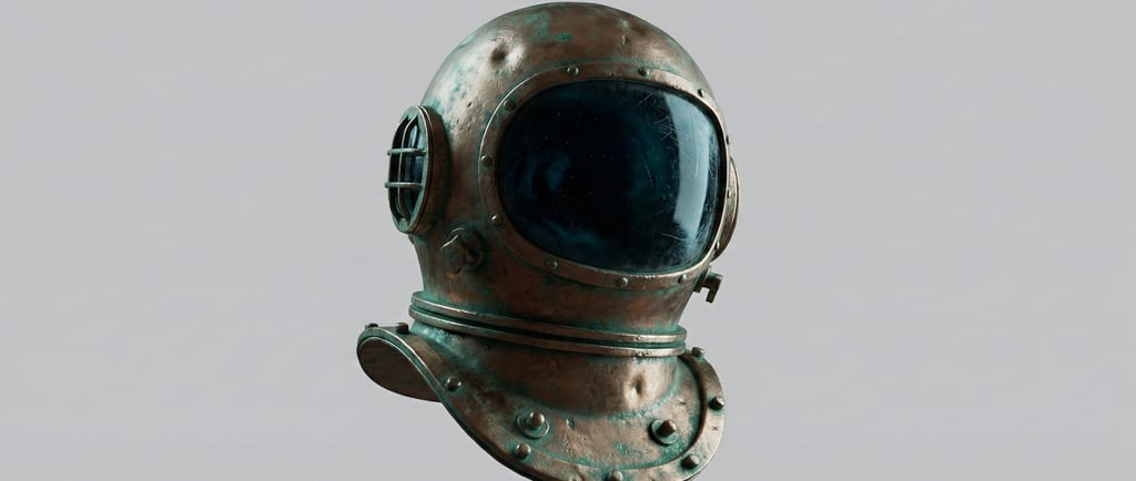 a diving helmet on the void