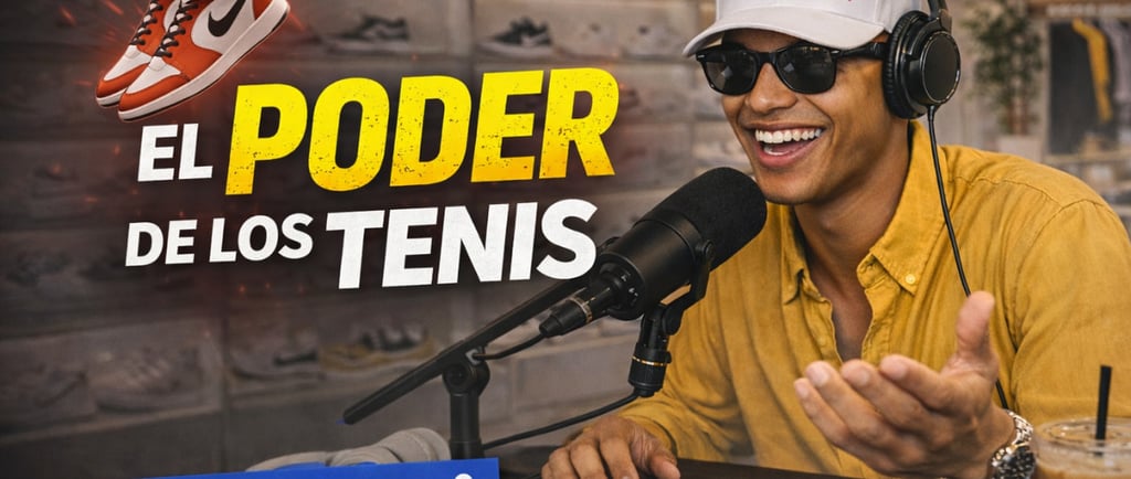 Presentador de Tenis Para La Calle explicando el poder de los sneakers y el negocio detrás de los atletas famosos