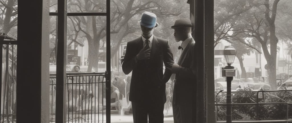 Small green plant growing through mossy concrete.