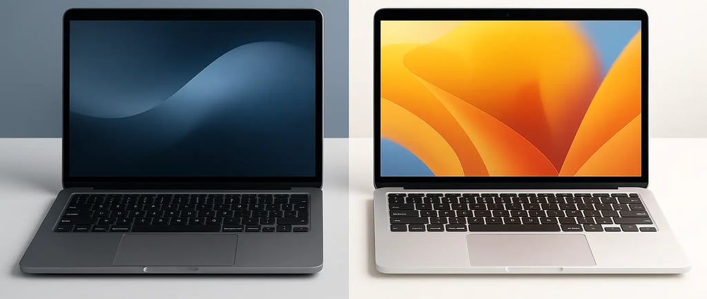 Side by side refurbished and new laptops