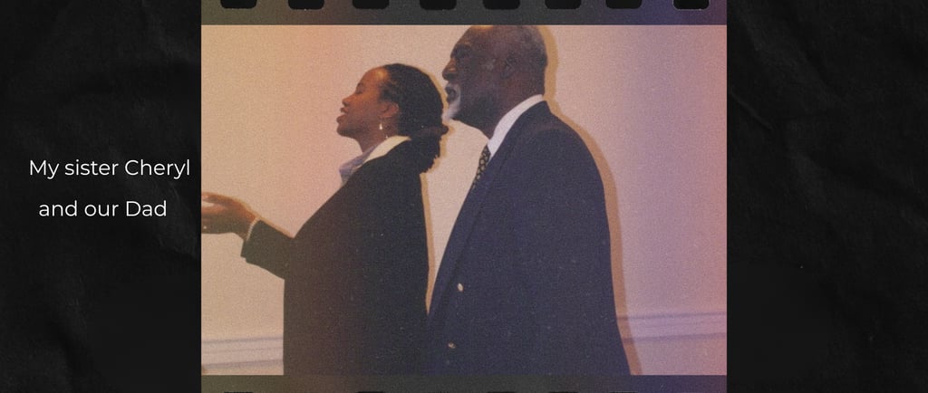 loss of a loved one pic of my sister Cheryl and our Dad worshipping God together