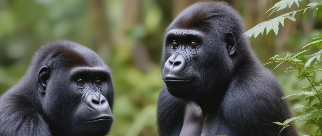 Mountain gorillas in africa