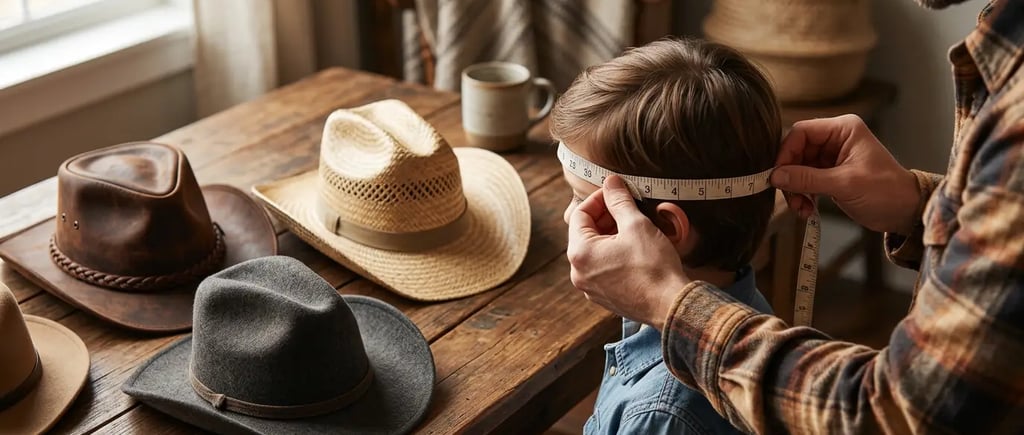 parent_mesurant_le_tour_de_taate_daun_enfant_avec_plusieurs_chapeaux_cowboy_enfant_sur_la_table