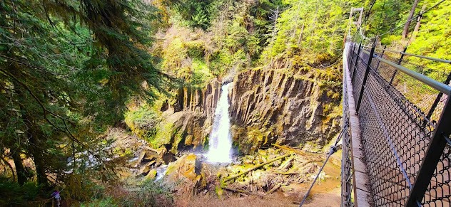 Salem, OR - View of Drift Creek Falls from the suspension bridge high above