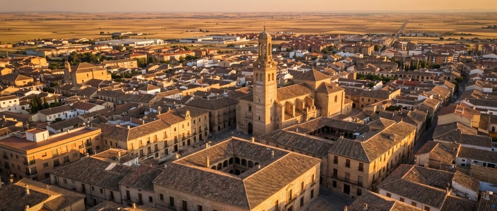 Vista aérea de los pueblos de la comarca de La Mesa de Ocaña