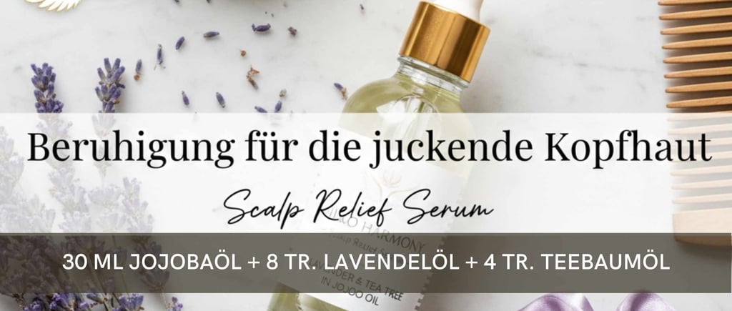 Lavendelblüten und Jojobaöl für die Kopfhautpflege bei juckender Kopfhaut und Extensions.