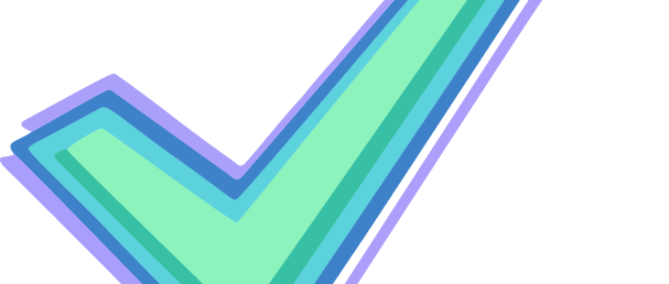 Check en tonos verdes y azules con triángulos, representando claridad y validación.