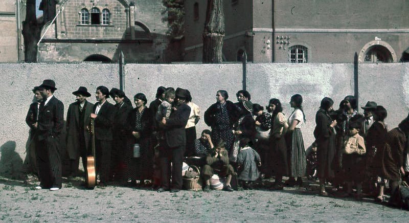 Rassemblement tzigane à Asperg en Allemagne pour être déporté, 22 mai 1940