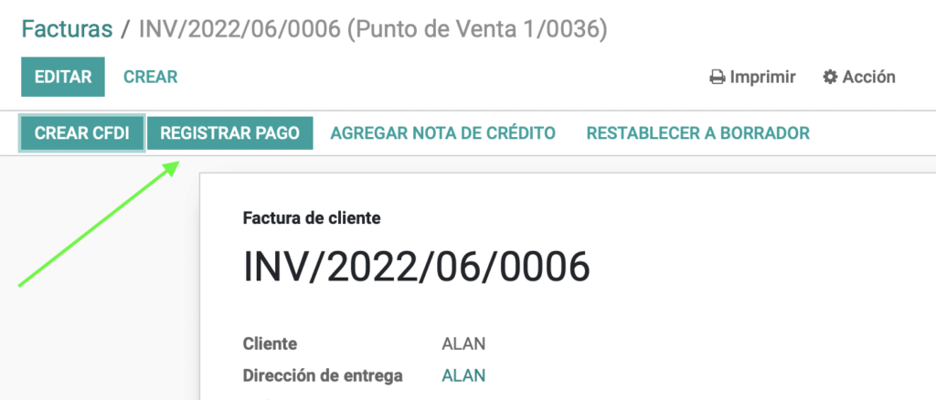 registrar pago