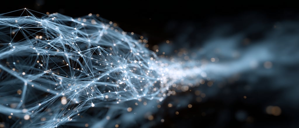 Neural network firing synapses representing AI working