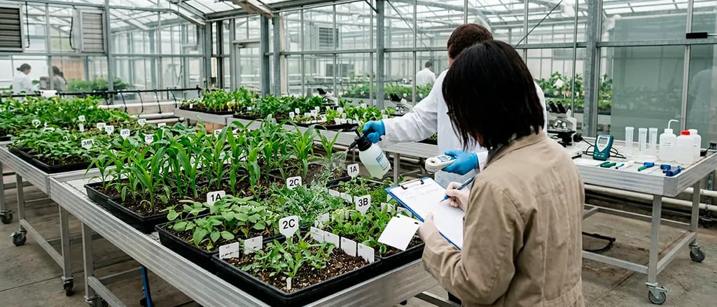 Invernadero científico desarrolla herbicidas para productividad agrícola y empresas
