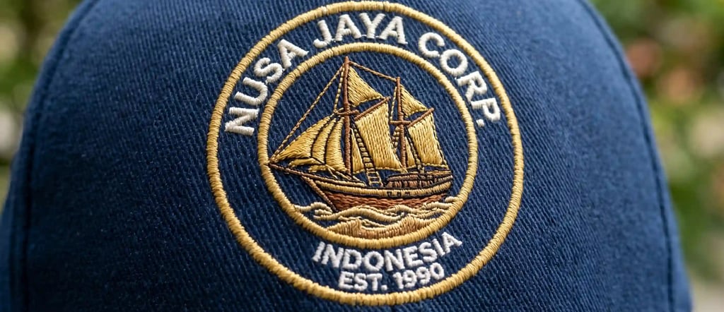 Detail kerapatan jahitan bordir komputer untuk kemeja kantor pesanan instansi b2b