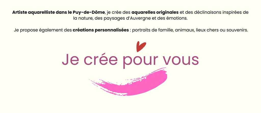 Artiste aquarelliste dans le Puy-de-Dôme, je crée des aquarelles originales inspirées de la nature, 
