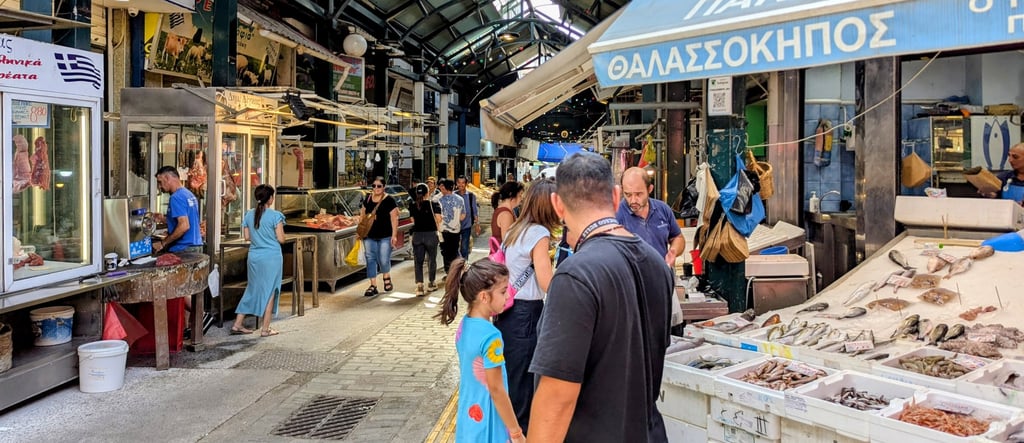 fish and meat venders at 