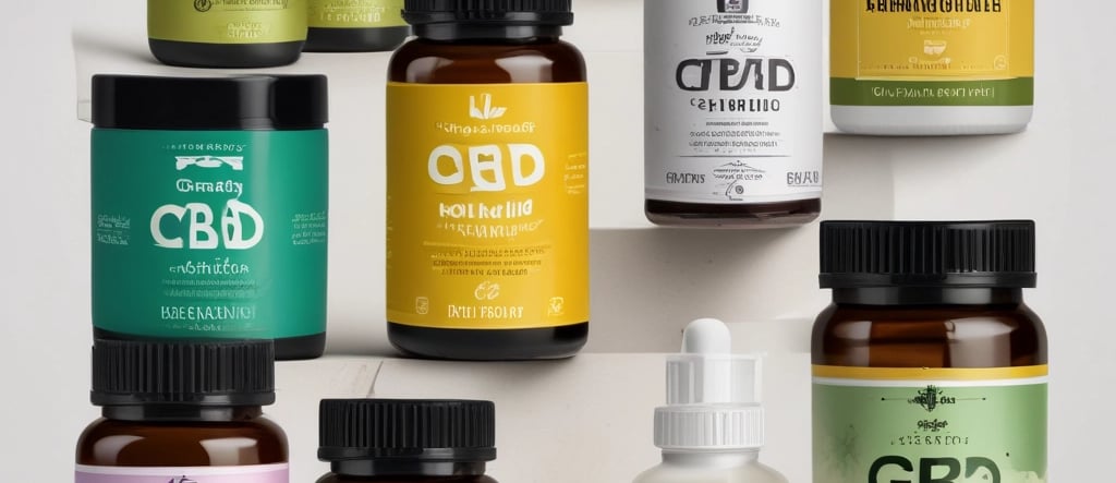 A bottle of cbd cbd oil next to a box of cbd cb
