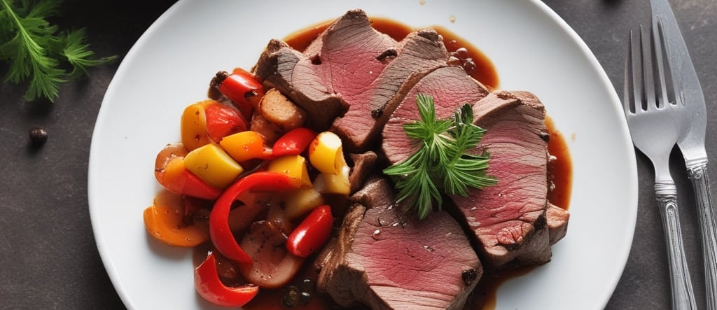 A luxurious black and gold plated dish featuring spiced crab with vibrant garnishes on a dark elegant table.