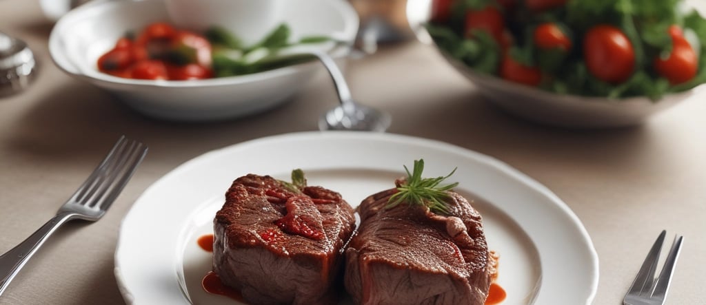 A luxurious black and gold plated dish featuring spiced crab with vibrant garnishes on a dark elegant table.