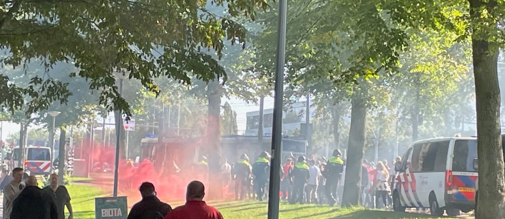Marsch zum Stadion Fanmarsch