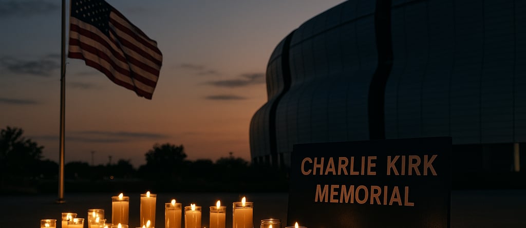 Photo of candlelight memorial for Charlie Kirk