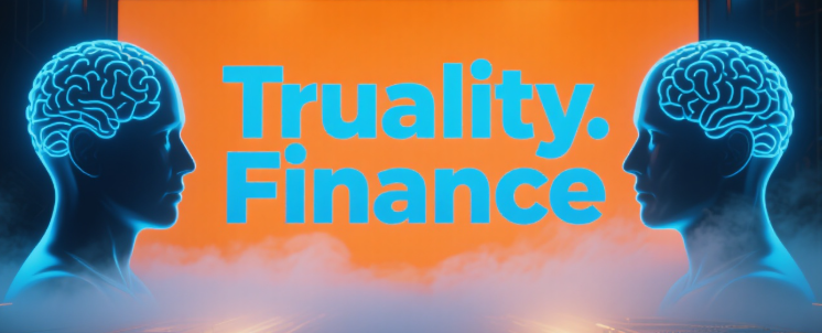 two headshot of two men facing each other brains visabal the words truality.finance between them 