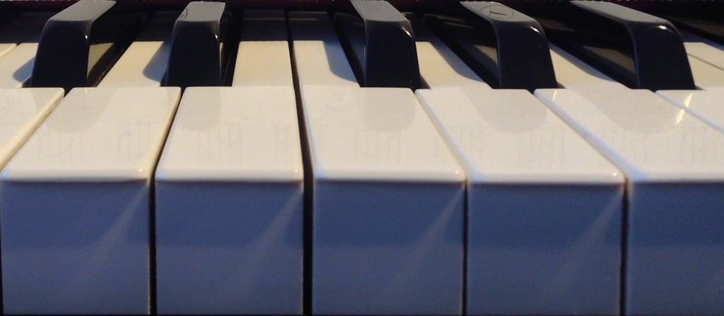 closeup of piano keyboard as featured image in blog post by Jen Smith Lanthier
