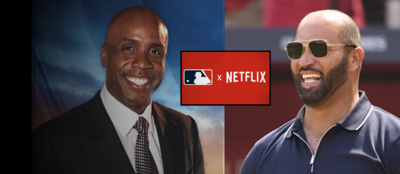 Barry Bonds (left) and Albert Pujols (right) will headline Netflix's coverage of MLB Opening Day 2026