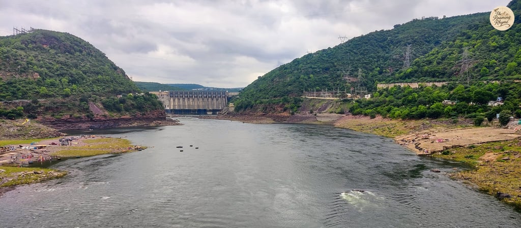 View of Srisailam Dam - where the Krishna River meets an engineering marvel.