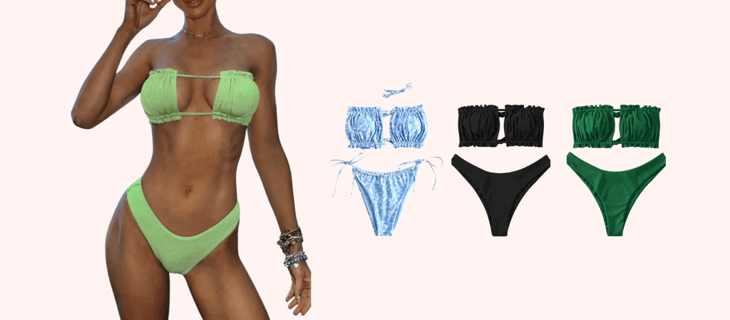 amazon.it zaful strapless bandeau two piece bikini for beach day