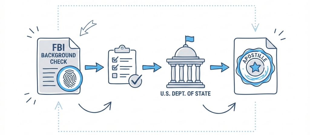 FBI background check apostille process for international use