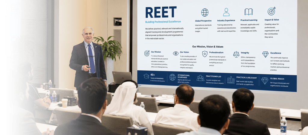 About REET executive real estate training classroom